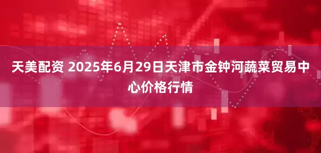 天美配资 2025年6月29日天津市金钟河蔬菜贸易中心价格行情